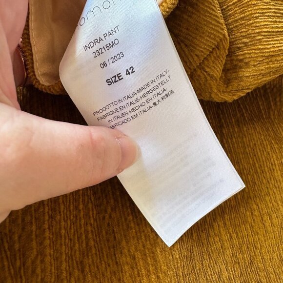 Momoni Indra Pant - Cigar Brown Stretch Cotton & Modal Corduroy - Size 42 (6) - Picture 3 of 8